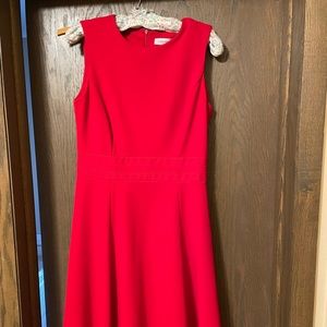 Fit and flare vibrant red sleeveless dress